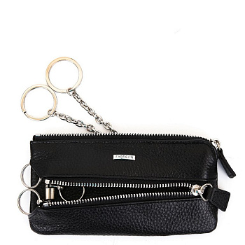 Футляр для ключей FABRETTI нат. кожа, 15*8*2см, черный