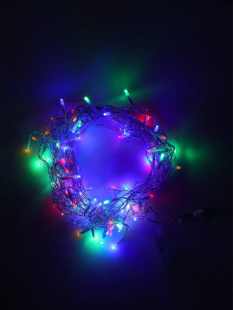 Гирлянда уличная Бахрома  4*0,7м, 72 цветных ламп, 8 реж, прозрачный провод