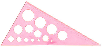 Треугольник пласт. с окружностями 13*19 см., прозрачный Стамм