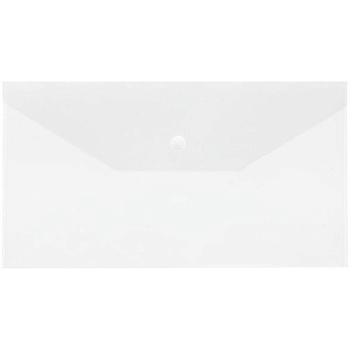 Папка-конверт на кнопке С6+ (223х120 мм) пластик 0,15 мм СТАММ прозрачная