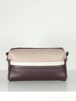 Косметичка D.Morelli "Триада" нат. кожа, бордовая