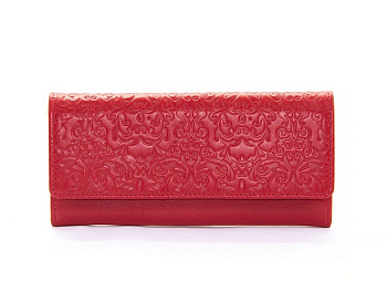 Портмоне D.Morelli женское "Энжи" большое  нат. кожа, красное