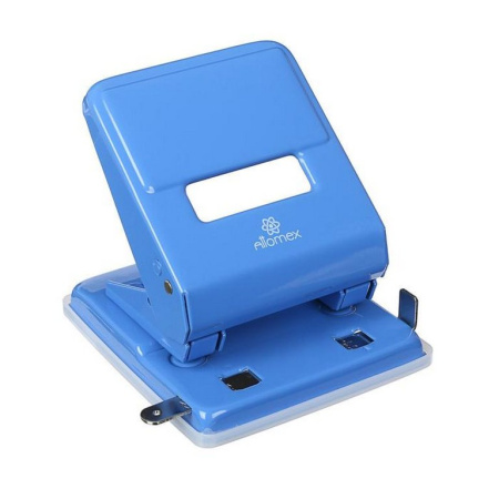 Дырокол до 45л метал. Attomex, с линейкой цв. синий