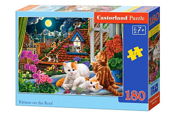 Пазлы  180 дет. "Котята на крыше" Castor Land 7+