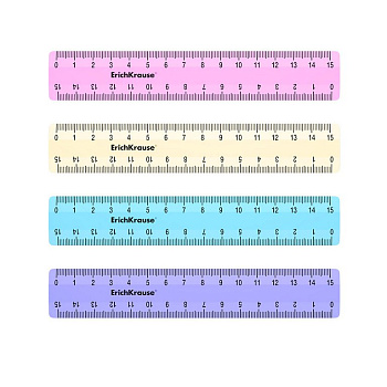 Линейка 15 см. пласт. ErichKrause Pastel