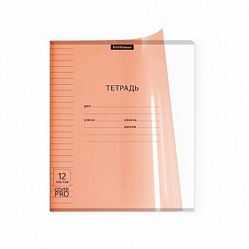 Тетрадь 12 лист лин. А5 "Классика  CoverPrо Neon, пластик. обложка, оранжевый