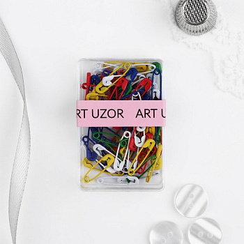 Булавки английские 19 мм, 80 шт/уп, ассорти "АРТ УЗОР"