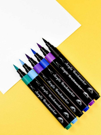 Набор маркеров акриловых  6 цв. (наконечник кисть) Феникс+ "Зима"