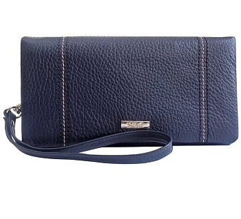 Портмоне D.Morelli женское "Павия-2" большое  нат. кожа, голубое