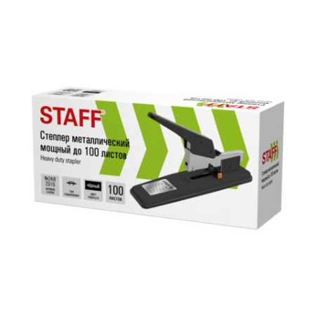 Степлер мощный 23/6, 23/13 до 100л STAFF "HEAVY DUTY ECO", черный