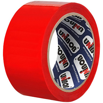 Скотч цветной красный 48 мм *66 м, 45 мкм Unibob