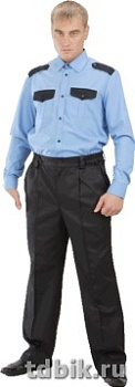 Спецодежда Рубашка "Охранника" длинный рукав р-р 39/170-176, цвет голубой