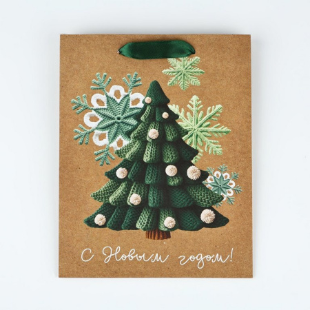 Пакет бумажный НГ 18*23см крафт "С Новым годом"