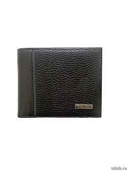 Портмоне D.Morelli мужское "Бруно" нат.кожа, черный с синим