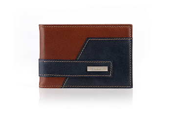 Визитница на 40 визиток D.Morelli "Бруклин" с карманами, нат.кожа, коричневая