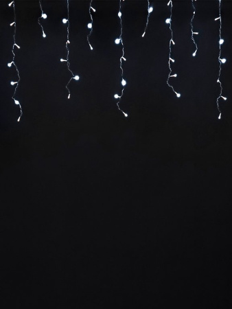 Гирлянда уличная Бахрома  4*0,7м, 72 холодных ламп, 8 реж, прозрачный провод