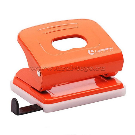 Дырокол до 20л метал. Lаmark "Mettallic", с линейкой оранжевый