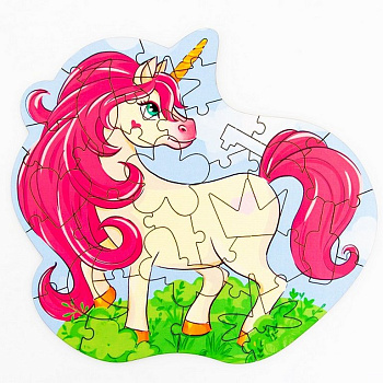 Пазлы деревянные фигурные  32 дет. "Единорог" 3+ Сибирские Игрушки