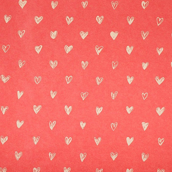 Бумага упаковочная 50*70 см крафт "Сердечки"