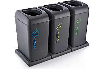 Набор баков для раздельного сбора мусора TURAN SOFT Anthracite 40 л., 3 шт