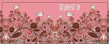 Обложка для студенческого билета из ПВХ  7,8*21,2 "Птички на розовом"