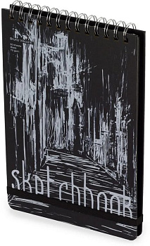 Скетчбук 180*260 мм, 80л. гребень "SKETCHBOOK" ЧЕРНЫЙ 110 гр. (4 ВИДА)