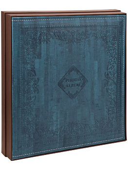 Фотоальбом 500 фото 10*15см "История" MILAND темно-синий, обложка под кожу, в коробке