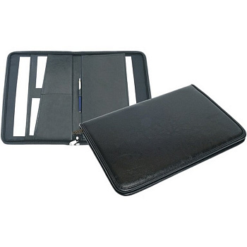 Папка  кож.зам. на молнии 35*25 см deVENTE "Newcastle" черная