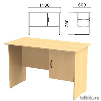 Стол письменный тумба с дверью "Канц"  (1100*600*750мм), цвет бук