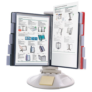 Демонстрационная система настольная 10 панелей (серый) А4 BRAUBERG