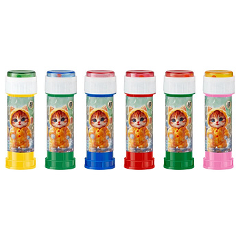 Пузыри мыльные  60мл. ТРИ СОВЫ "Котик" ассорти