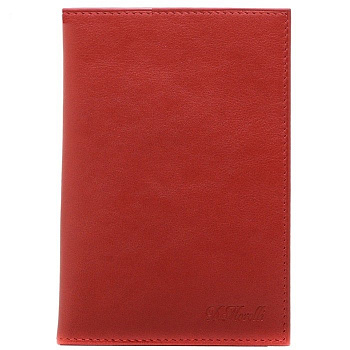 Обложка для паспорта D.Morelli "Red-2" с отделениями для карт, нат. кожа