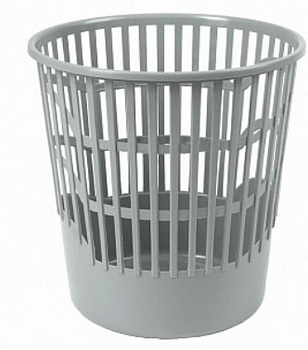 Корзина для бумаг пластиковая 10л сетчатая, серая, Attomex