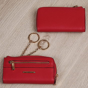 Футляр для ключей FABRETTI нат. кожа, 13,5*8*2,5 см, коралловый