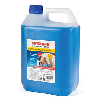 Средство для мытья стекол ЛАЙМА PROFESSIONAL, 5л., менее 5% изопропилового спирта