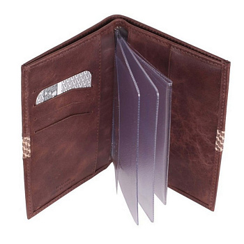 Бумажник водителя D.Morelli "Бранд" с отделен. для купюр, нат. кожа, коричневый