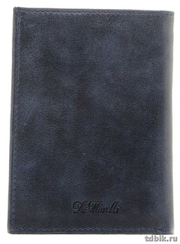 Портмоне D.Morelli женское "Элегия" вертик. с монетн. , нат. кожа, синее