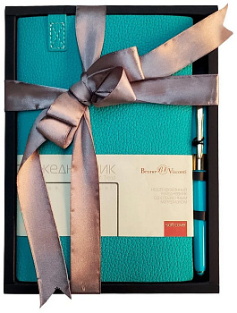 Набор подарочный BrunoVisconti "TREND" (БИРЮЗОВЫЙ ЕЖЕДНЕВНИК А5 + РУЧКА)