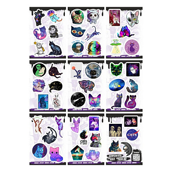 Набор наклеек  9 листов "Космические коты" (50 шт) Nalepking