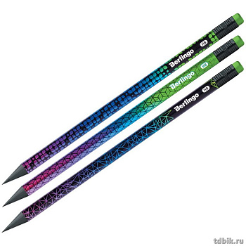 Карандаш ч/г HB Berlingo "Skyline" с ластиком (черное дерево)