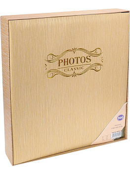 Фотоальбом 500 фото 10*15см "Классика" твердая обложка, золотая рябь
