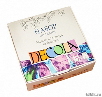 Краски акриловые по ткани  5 цв. Декола (+2 контура+ разбавитель)