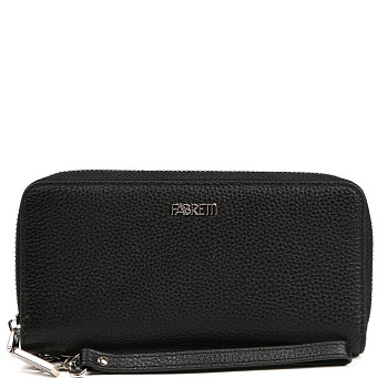 Портмоне FABRETTI женское, нат. кожа, 19*10*4 см, черный