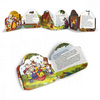 Книга картонная Гармошка Однажды в сказке "Волк и семеро козлят" 10 стр. Malamalama