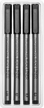 Набор Линеров 4шт "SKETCH&ART" (0,05, 0,1, 0,2, 0,3мм) черный