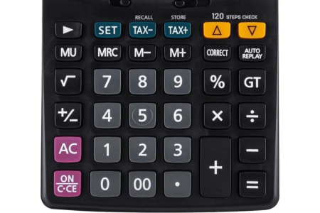 Калькулятор наст. Deli Core E1630 (12 разр., 2 питания, 188х140 мм) черный