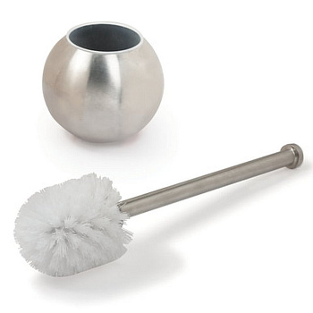 Ерш для унитаза с подставкой в форме шара, нерж. сталь, матовый, ЛАЙМА