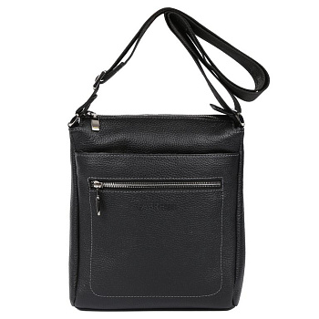 Сумка мужская FABRETTI 22*27*6,  нат. кожа, черный