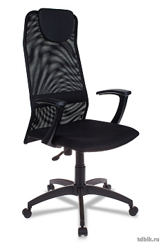 Кресло руководителя Бюрократ KB-8/BLACK  (сетка ткань, цв. черный )