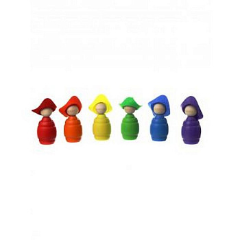 Игра обучающая  Цвета "Ребята в шляпах и бочонки" (дерево) WOODLENDTOYS